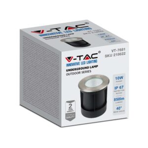 Χωνευτό φωτιστικό LED 10W στρογγυλό Νίκελ Ματ 4000K V-TAC – 218622