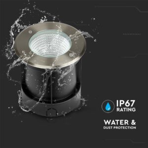 Χωνευτό φωτιστικό LED 10W στρογγυλό Νίκελ Ματ 4000K V-TAC – 218622