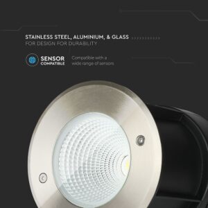 Χωνευτό φωτιστικό LED 10W στρογγυλό Νίκελ Ματ 4000K V-TAC – 218622