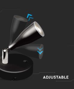 LED Επιτοίχιο Φωτιστικό 4.5W Μαύρο με Διακόπτη V-TAC Φυσικό Λευκό 4000K – 218678