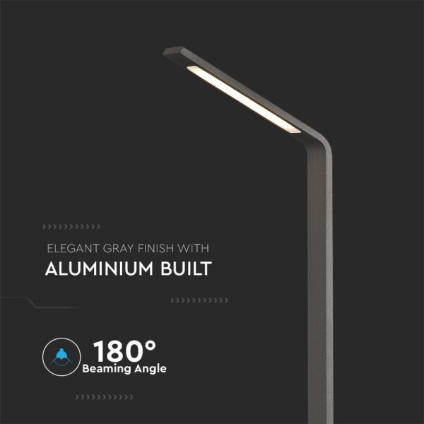 Φωτιστικό Κολωνάκι Κήπου 6W LED V-TAC με Γκρι Σώμα IP54 Φυσικό Λευκό 4000K  – 218681