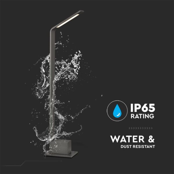 Φωτιστικό Κολωνάκι Κήπου 6W LED V-TAC με Γκρι Σώμα IP54 Φυσικό Λευκό 4000K  – 218681