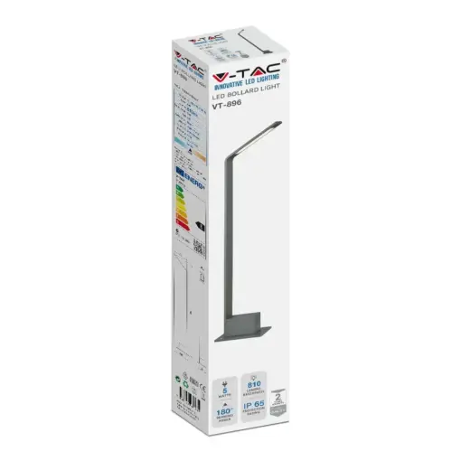 Φωτιστικό Κολωνάκι Κήπου 5W LED V-TAC με Μαύρο Σώμα IP54 Φυσικό Λευκό 4000K  – 218682