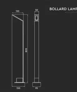 Φωτιστικό Κολωνάκι Κήπου 5W LED V-TAC με Μαύρο Σώμα IP54 Φυσικό Λευκό 4000K – 218682