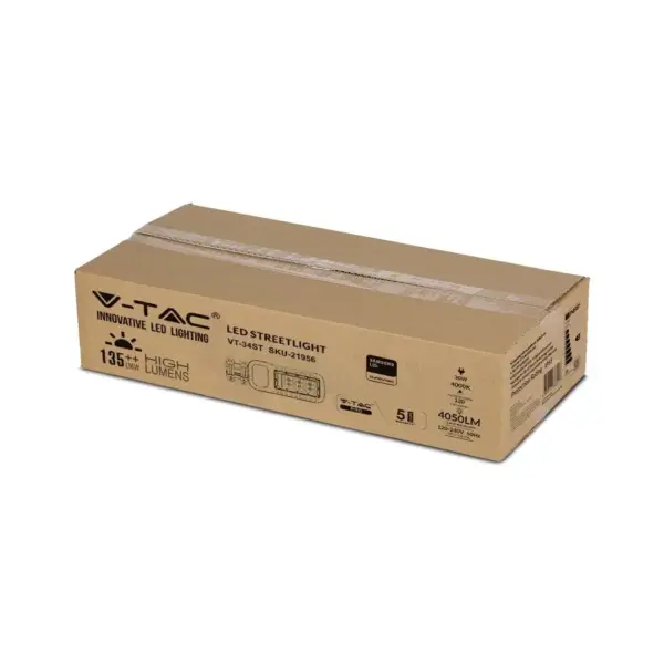 LED φωτιστικό δρόμου V-TAC PRO Samsung Chip 30W 4000Κ γκρι σώμα 135lm/W – 21956