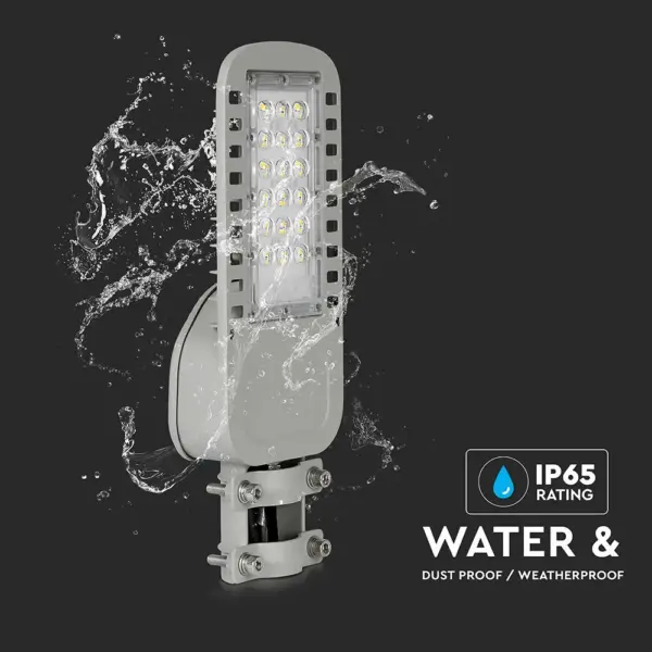 LED φωτιστικό δρόμου V-TAC PRO Samsung Chip 30W 4000Κ γκρι σώμα 135lm/W – 21956