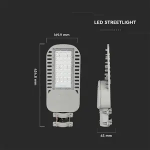 LED φωτιστικό δρόμου V-TAC PRO Samsung Chip 50W 4000Κ γκρι σώμα 135lm/W – 21958