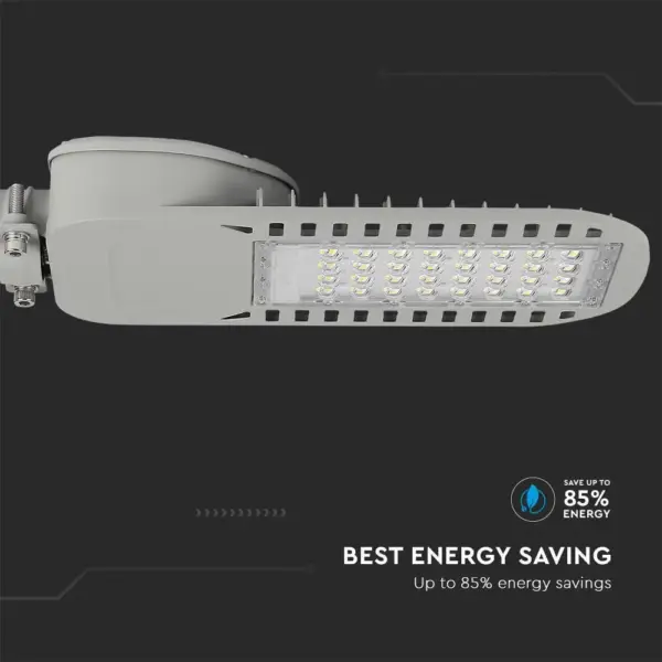 LED φωτιστικό δρόμου V-TAC PRO Samsung Chip 50W 4000Κ γκρι σώμα 135lm/W – 21958