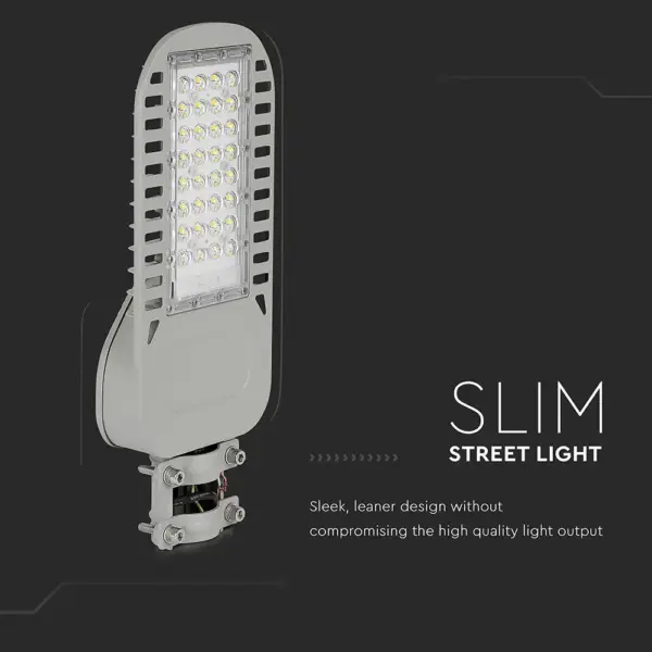 LED φωτιστικό δρόμου V-TAC PRO Samsung Chip 50W 4000Κ γκρι σώμα 135lm/W – 21958