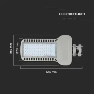 LED φωτιστικό δρόμου V-TAC PRO Samsung Chip 100W 6500Κ Γκρί σώμα – 21961