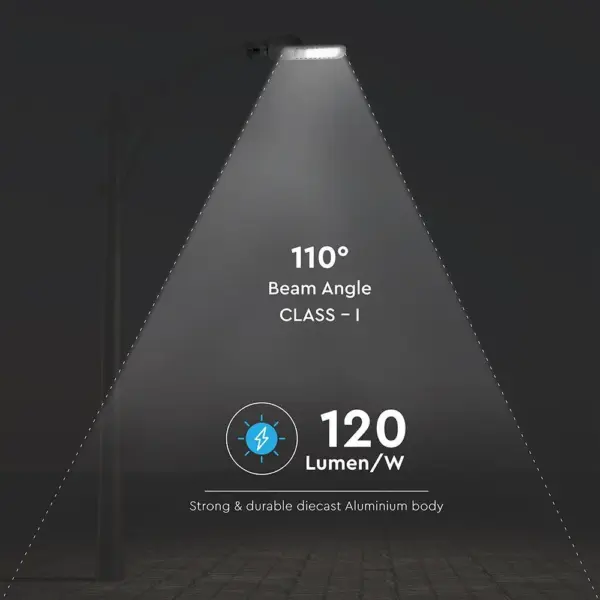 LED φωτιστικό δρόμου V-TAC PRO Samsung Chip 100W 6500Κ Γκρί σώμα – 21961