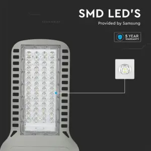 LED φωτιστικό δρόμου V-TAC PRO Samsung Chip 100W 6500Κ Γκρί σώμα – 21961