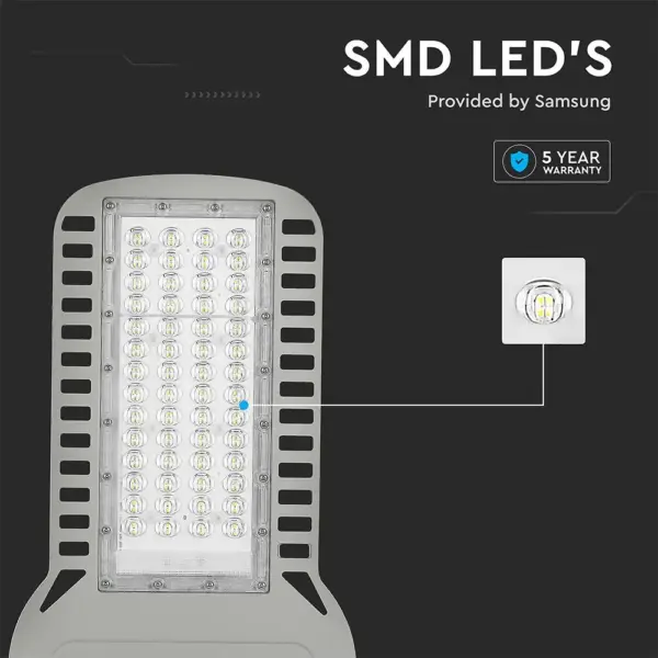 LED φωτιστικό δρόμου V-TAC PRO Samsung Chip 150W 6500Κ γκρι σώμα 135lm/W – 21963
