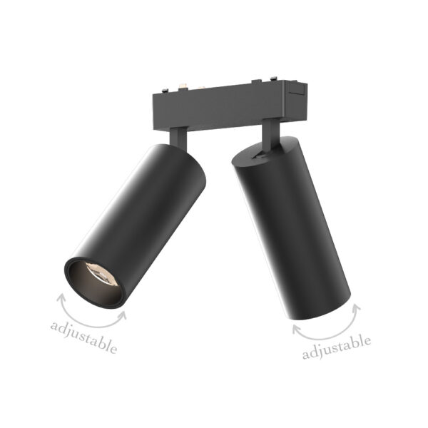 InLight Φωτιστικό LED 2x9W 3000K για Ultra-Thin μαγνητική ράγα σε μαύρη απόχρωση D:16cmX4,4cm (T03801-BL)