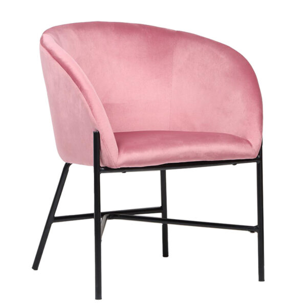 Armchair Julia pakoworld velvet pink 61x57x74cm 222-000018