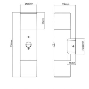 Φωτιστικό Τοίχου Trio Lighting   2xE27 Ανθρακί Αλουμίνιο   IP44 222260242