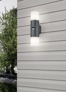 Φωτιστικό Τοίχου Trio Lighting 2xE27 Ανθρακί Αλουμίνιο IP44 222260242
