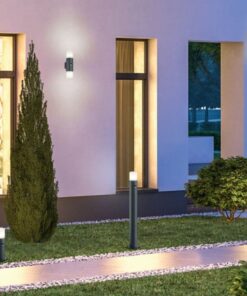 Φωτιστικό Τοίχου Trio Lighting 2xE27 Ανθρακί Αλουμίνιο IP44 222260242