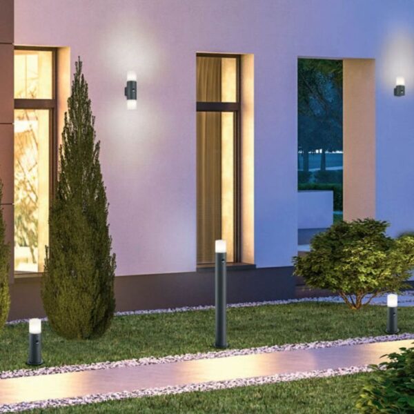Φωτιστικό Τοίχου Trio Lighting   2xE27 Ανθρακί Αλουμίνιο   IP44 222260242