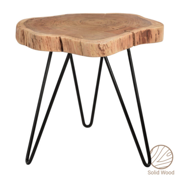 Davis pakoworld coffee table solid acacia wood 6.5-7cm walnut 85x85x45cm 223-000008