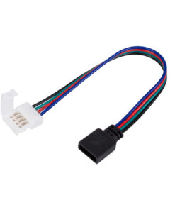 GloboStar® 70741 Ταχυσύνδεσμος Τροφοδοσίας IP20 – Strip To Power Connector 4 PIN για Ένωση 1 x RGB Ταινία LED Πλάτους 10mm