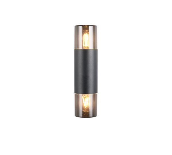 Φωτιστικό Τοίχου Up-Down Μαύρο Ματ HOOSIC 2x E27 IP44 Trio Lighting – 224060232