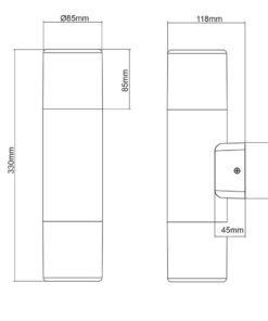 Φωτιστικό Τοίχου Trio Lighting 2xE27 Ανθρακί Αλουμίνιο IP44 224060242