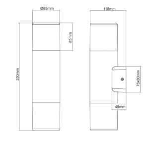 Φωτιστικό Τοίχου Trio Lighting   2xE27 Ανθρακί Αλουμίνιο   IP44 224060242