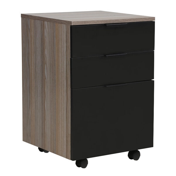 Wheeled chest of drawers Alok pakoworld black-walnut 40x40x60cm 225-000008