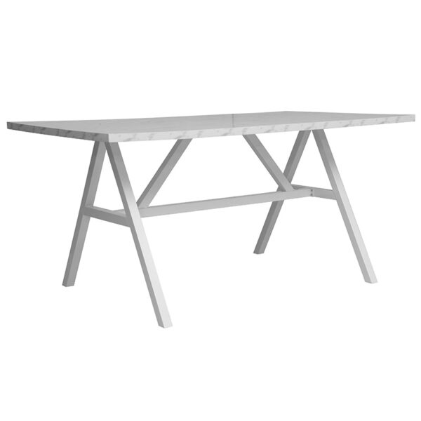 Table Alarick pakoworld white marble-white leg 160x90x76cm 225-000013