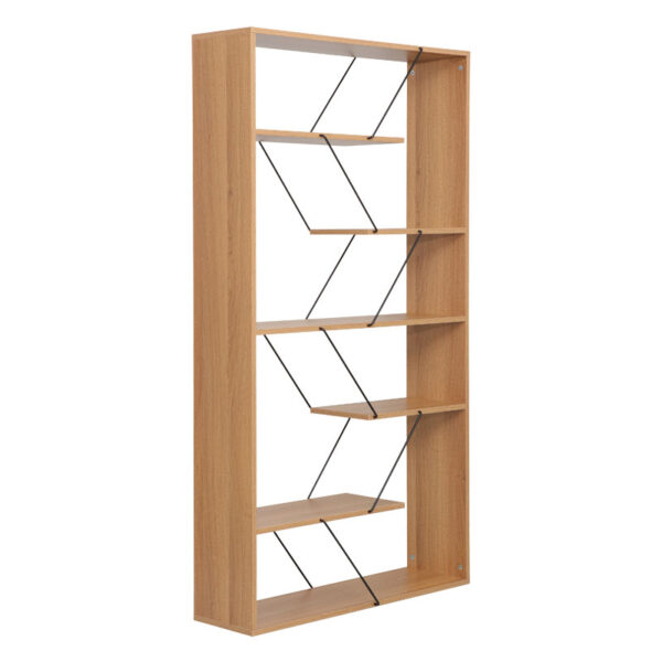 Bookcase Tars pakoworld sonoma-black 84x24x157cm 225-000032
