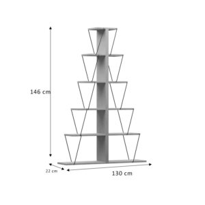 Βιβλιοθήκη mini Tars pakoworld sonoma-μαύρο 130x22x146 εκ 225-000040