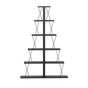 Βιβλιοθήκη mini Tars pakoworld ανθρακί-μαύρο 130x22x146 εκ 225-000041