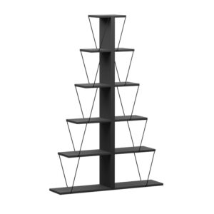 Βιβλιοθήκη mini Tars pakoworld ανθρακί-μαύρο 130x22x146 εκ 225-000041