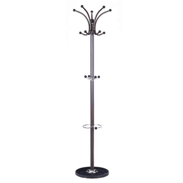 Coat Stand Nicolo pakoworld metal walnut D37x175cm 226-000005