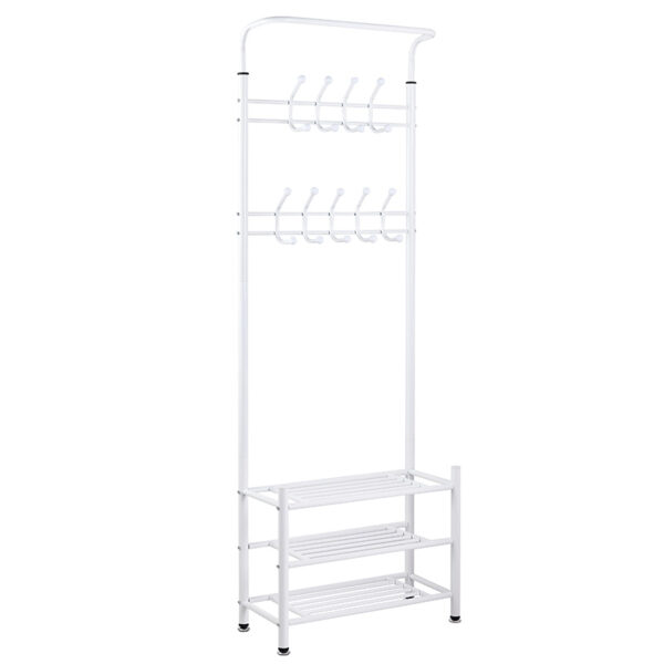 Entrance unit Federica pakoworld metal white 65x28x187cm 226-000007