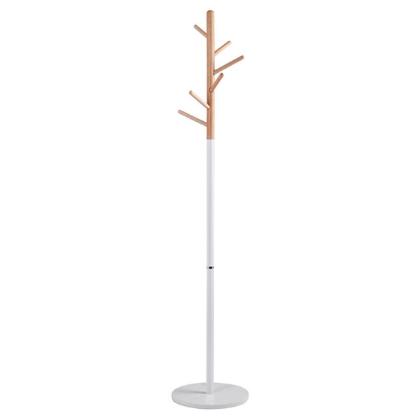 Coat Stand Marianna pakoworld metal white-natural D37x169cm 226-000021