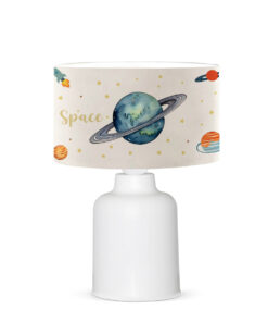 GloboStar® SATURN 204-0030 Παιδικό Eπιτραπέζιο Φωτιστικό Φιγούρα Μονόφωτο 1 x E27 IP20 Μπεζ Ύφασμα – Μ24 x Π24 x Υ32cm