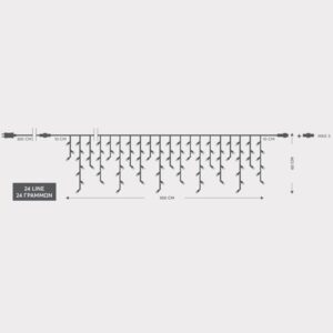 ΒΡΟΧΗ, 119 LED 3mm, 31V ΜΕΤΑΣΧΗΜΑΤΙΣΤΗ, ΣΤΑΘΕΡΟ, ΔΙΑΦΑΝΟ PVC ΚΑΛΩΔΙΟ, ΘΕΡΜΟ ΛΕΥΚΟ LED,  (H50 x W500cm, 3/4/5/2), ΠΡΟΕΚΤΑΣΗ ΠΑΡΟΧΗΣ 3m, IP44 EUROLAMP – 600-06101