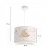 GloboStar® MOON 204-0019 Παιδικό Κρεμαστό Φωτιστικό Φιγούρα Μονόφωτο 1 x E27 IP20 Λευκό Ύφασμα – Μ28 x Π28 x Υ70cm