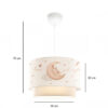 GloboStar® MOON 204-0011 Παιδικό Κρεμαστό Φωτιστικό Φιγούρα Μονόφωτο 1 x E27 IP20 Λευκό Ύφασμα – Μ30 x Π30 x Υ70cm