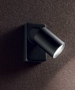 IDEAL LUX Απλίκα Τοίχου RUDY 1xGU10 Μαύρου Χρώματος  – 229010