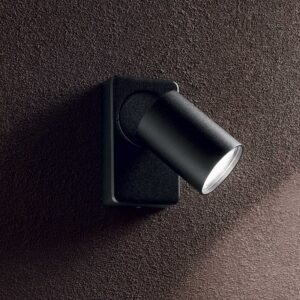 IDEAL LUX Απλίκα Τοίχου RUDY 1xGU10 Μαύρου Χρώματος  – 229010