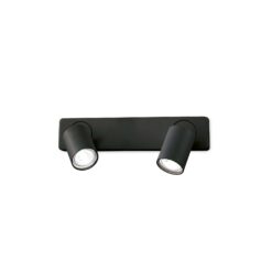 IDEAL LUX Απλίκα Τοίχου RUDY 2xGU10 Μαύρου Χρώματος – 229034
