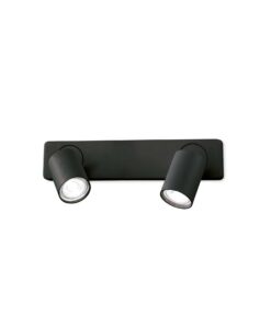 IDEAL LUX Απλίκα Τοίχου RUDY 2xGU10 Μαύρου Χρώματος – 229034
