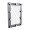 GloboStar® MAKEUP MIRROR-60×90-6 Μοντέρνος Καθρέπτης Μακιγιάζ με Πλαίσιο Φυσικού Ξύλου με Διακόπτη On/Off 10 x E27 AC220-240V – Μ60 x Π7 x Υ90cm – Γκρι Ανθρακί