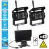 GloboStar® 86031 2 x WiFi Έγχρωμες Κάμερες 720p CMOS HD Οπισθοπορείας Αυτοκινήτου-Φορτηγού DC 12-24V 170° με Οθόνη 7″ DC 12-24V Night Capture με Parking Lines και Ασύρματο Χειριστήριο Αδιάβροχη IP65