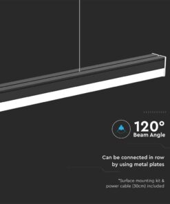 Φωτιστικό Οροφής LED 40W 4000K 1.2m IP65 Μαύρου Χρώματος V-TAC – 23000