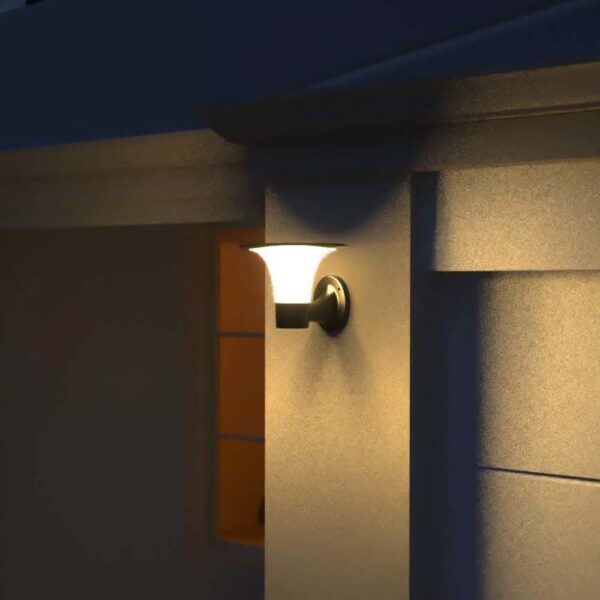 Επιτοίχιο Φωτιστικό LED 15W 4000K IP65 Μαύρου Χρώματος Ηλιακό με Ανιχνευτή V-TAC – 23004