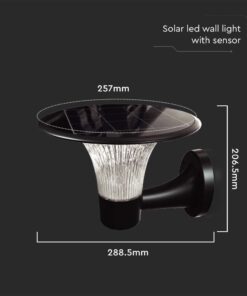 Επιτοίχιο Φωτιστικό LED 15W 4000K IP65 Μαύρου Χρώματος Ηλιακό με Ανιχνευτή V-TAC – 23004